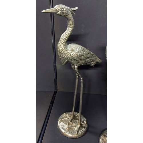 263 - 2 Metal Figures of Herons - C. 57cm H