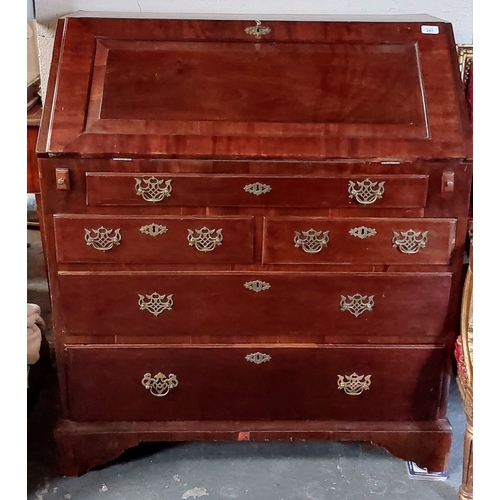 267 - Victorian Mahogany Writing Bureau with 5 Drawers - C. 94cm W x 53cm D x 110cm H