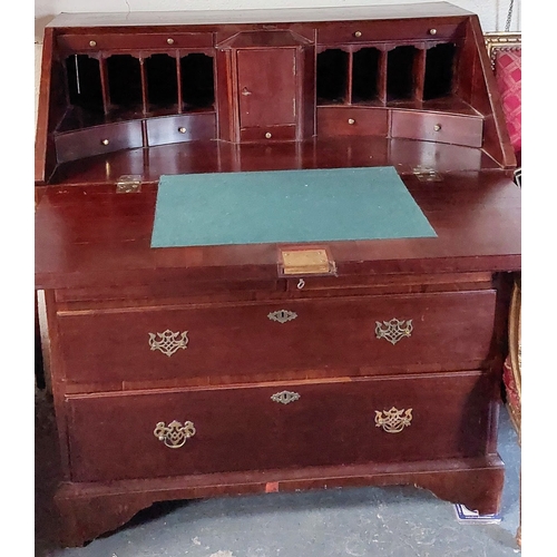 267 - Victorian Mahogany Writing Bureau with 5 Drawers - C. 94cm W x 53cm D x 110cm H