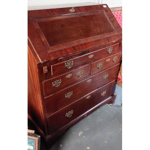 267 - Victorian Mahogany Writing Bureau with 5 Drawers - C. 94cm W x 53cm D x 110cm H