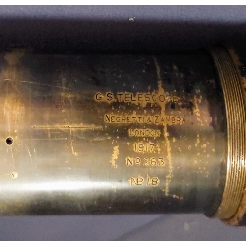 270 - Heavy Brass WWI Military Gun Sight - GS Telescopes, London. 1917. No.263