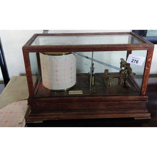 276 - Cased Barograph by J Durkin, Middlesbrough