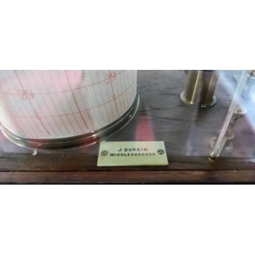 276 - Cased Barograph by J Durkin, Middlesbrough