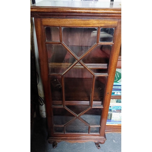 278 - Mahogany Floor Standing Breakfront Bookcase with Astral Glazed Doors - C. 137cm W x 36cm D x 97cm H