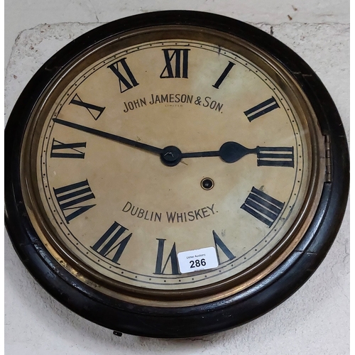 286 - Wall Clock with John Jameson & Son Printed Face