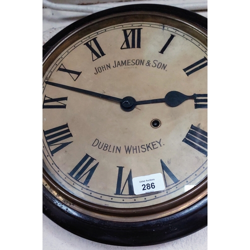 286 - Wall Clock with John Jameson & Son Printed Face