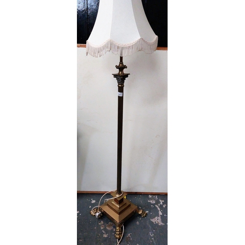 287 - Neat Size Brass Standard Lamp