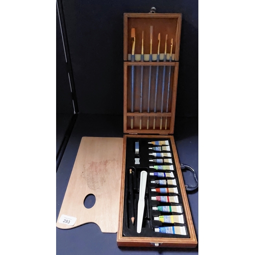 293 - Cased Artist Brush & Paint Set