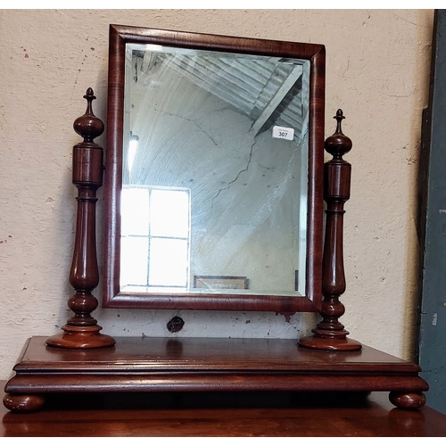 307 - Mahogany Dressing Table Bevelled Edge Mirror