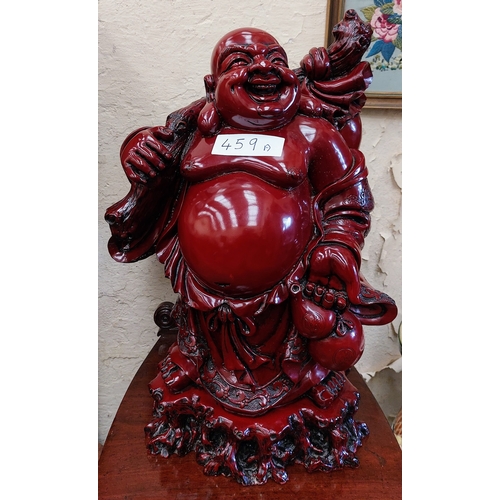 459A - Large Red Laughing Buddha - C. 58cm H