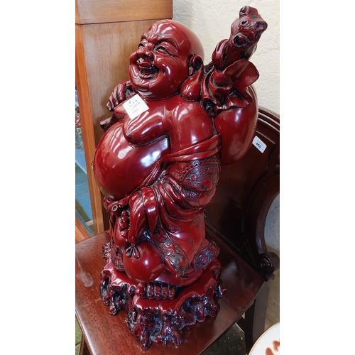 459A - Large Red Laughing Buddha - C. 58cm H