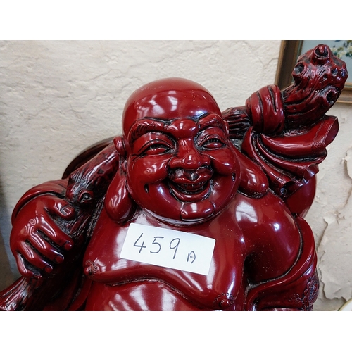 459A - Large Red Laughing Buddha - C. 58cm H