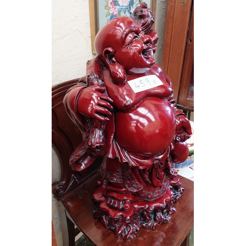 459A - Large Red Laughing Buddha - C. 58cm H