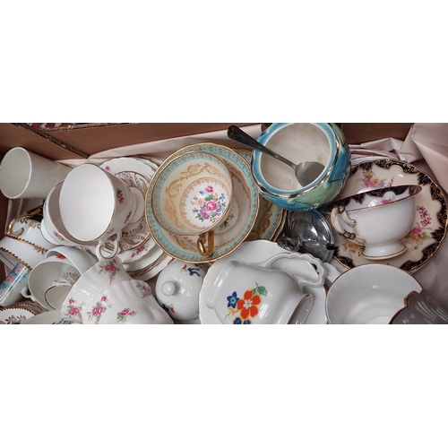 167 - Box of Good Misc Chinaware, Cups, Saucers etc. inc. Salisbury, Tuscan etc.