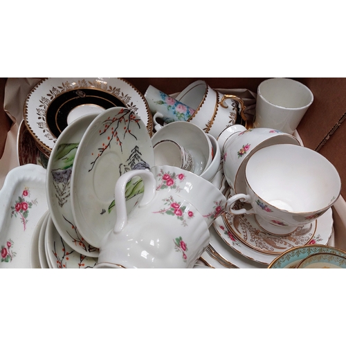 167 - Box of Good Misc Chinaware, Cups, Saucers etc. inc. Salisbury, Tuscan etc.