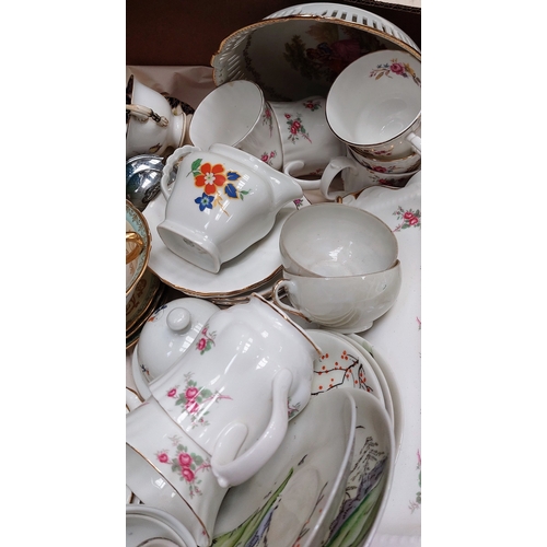 167 - Box of Good Misc Chinaware, Cups, Saucers etc. inc. Salisbury, Tuscan etc.