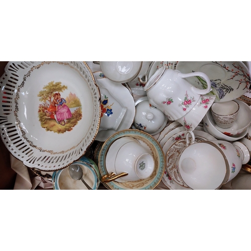 167 - Box of Good Misc Chinaware, Cups, Saucers etc. inc. Salisbury, Tuscan etc.