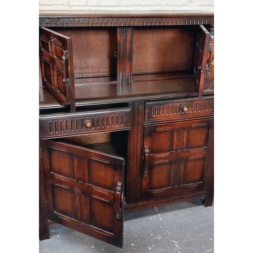 10 - Vintage Court Cupboard - C.120cm W x 45cm D x 126cm H