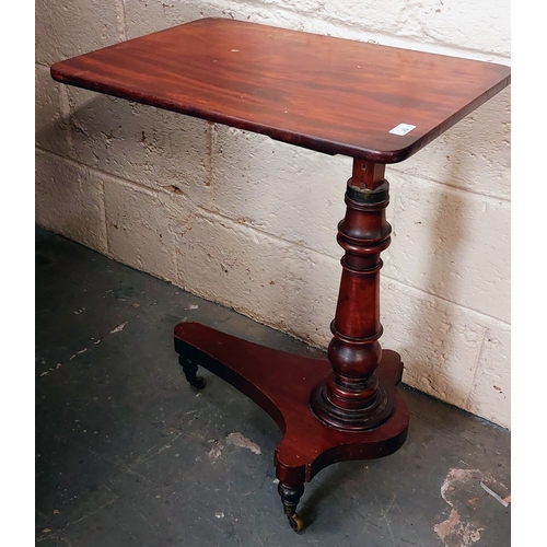 20 - Victorian Mahogany Adjustable Reading Table on Brass Castors