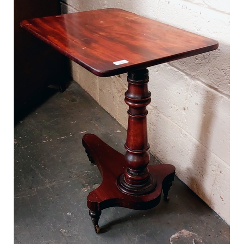 20 - Victorian Mahogany Adjustable Reading Table on Brass Castors