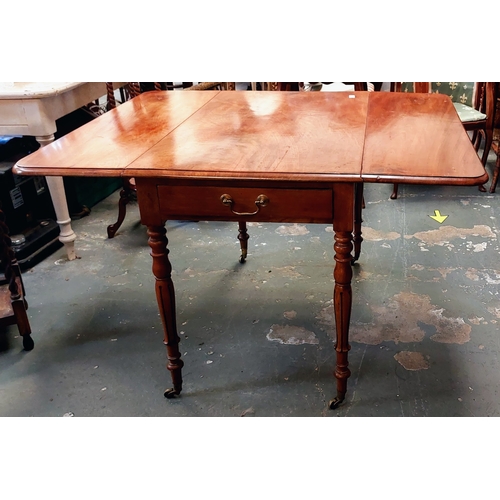 28 - Mahogany Drop Leaf Pembroke Table with Drawers to Each End - C. 98cm W x 62cm D x 76cm H