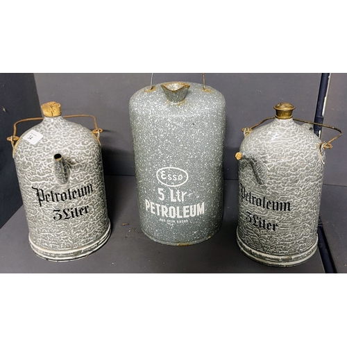 34 - 3 Tin Petrol Canisters