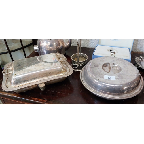 38 - Collection of Silver Plate inc Kettle & Entree Dishes