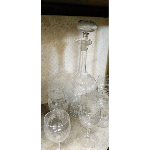 42 - Shelf Lot of Glassware inc Cranberry Glass