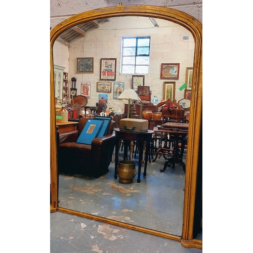 50 - Large Victorian Gilt Frame Overmantle Mirror - C. 140cm W x 186cm H