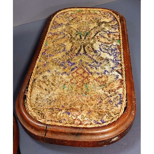 60 - 2 Wooden Trays and a Dome Base with Needlework Top