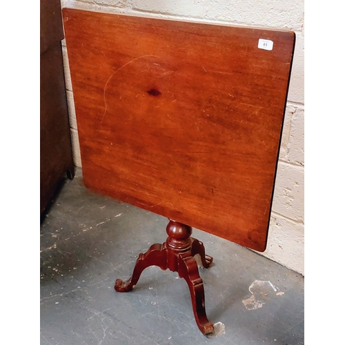 61 - Mahogany Tip Up Occasional Table on Pod Base - C. 80cm W x 66cm D x 71cm H