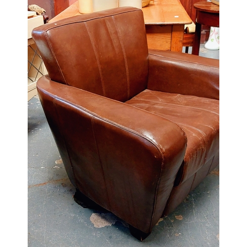 70 - Brown Leather Armchair