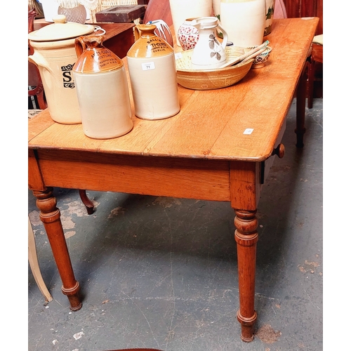 74 - Light oak 2 Drawer Table - C. 169cm W x 82cm D x 72cm H