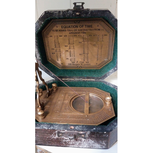 106 - Desk Top Magnifying Glass & Boxed Sundial Compass