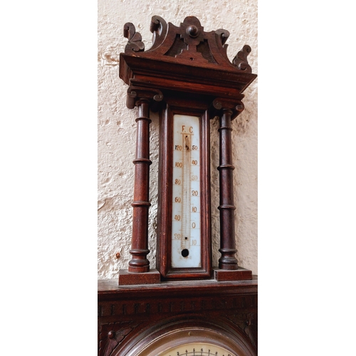 113 - Carved Oak Barometer