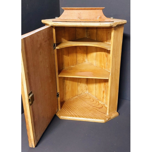 119 - Neat pine Corner Cabinet - C. 56cm H x 32cm D x 38cn W