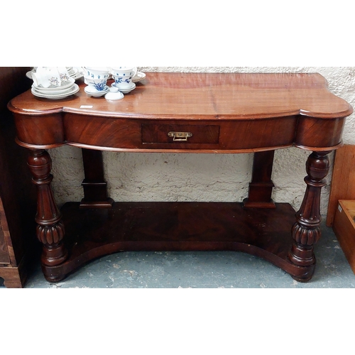 125 - Mahogany Dressing Table on pillard Legs - C. 118cm W x 52cm D x 75cm H