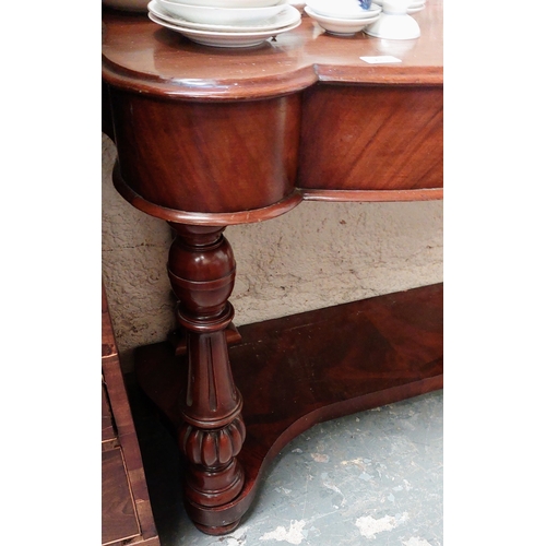 125 - Mahogany Dressing Table on pillard Legs - C. 118cm W x 52cm D x 75cm H