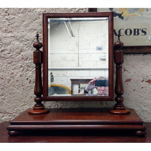 146 - Mahogany Dressing Table Bevelled Edge Mirror