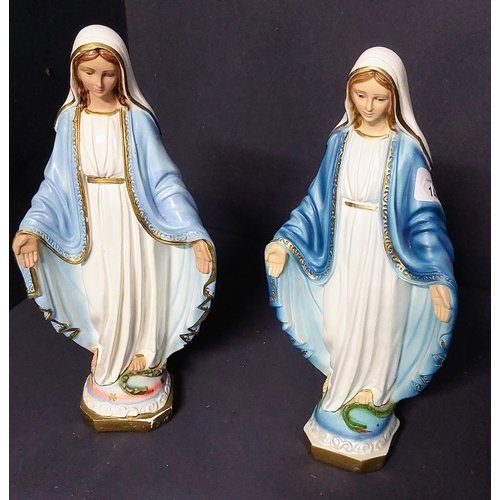 148 - 2 Statues of The Virgin Mary - C. 32cm H