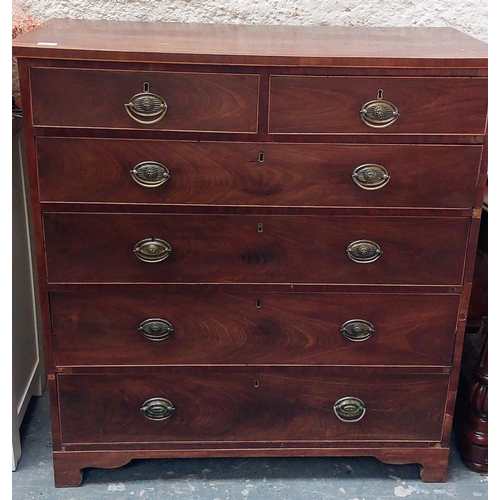 149 - Edwardian 2 Over 4 Drawer Chest of Drawers - C. 105cm W x 49cm D x 111xm H