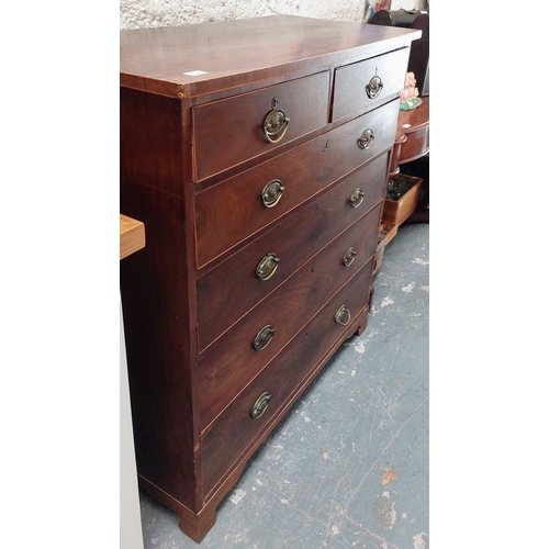 149 - Edwardian 2 Over 4 Drawer Chest of Drawers - C. 105cm W x 49cm D x 111xm H