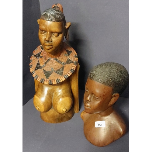 153 - 2 African Carved Heads