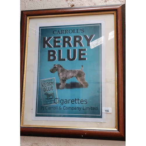 156 - Carrolls Kerry Blue Framed Advertising Print