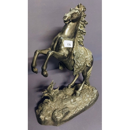 176 - Spelter Horse Figure - C.42cm H