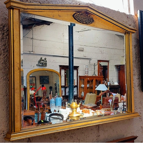 188 - Gilt Frame Bevelled Mirror - C. 101cm W x 71cm H