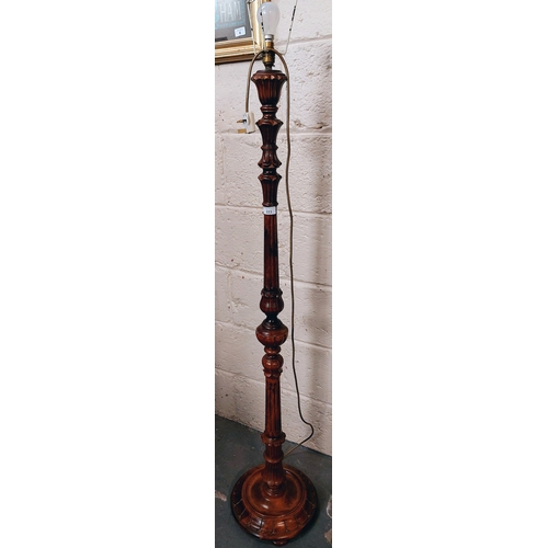 223 - Carved Mahogany Classical Style Standard Lamp