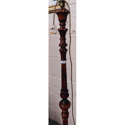 223 - Carved Mahogany Classical Style Standard Lamp