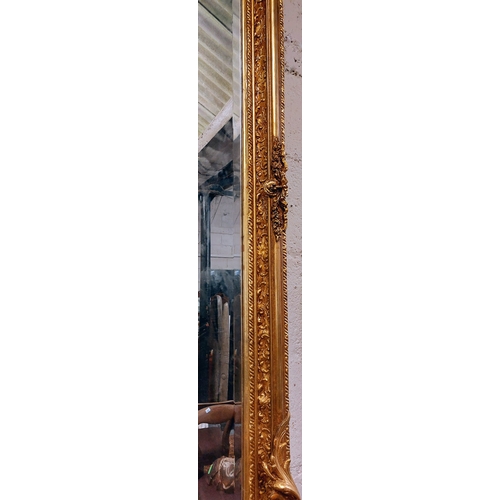 230 - Large Decorative Gilt Overmantle Bevelled Edge Mirror - C. 150cm W x 170cm H