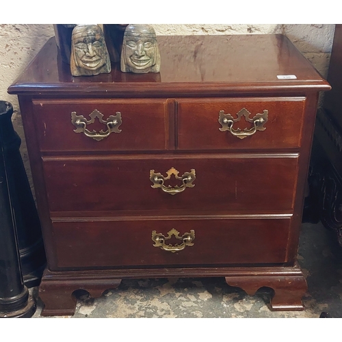 236 - Neat Mahogany 2 Drawer Chest with Brass Handles 